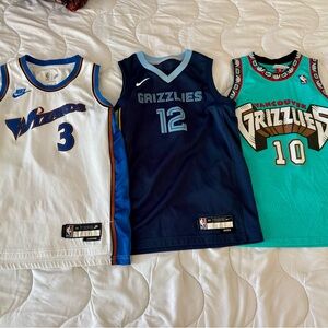 NBA & Mitchell & Ness Wizards and Grizzlies Jerseys - White, Blue, Teal